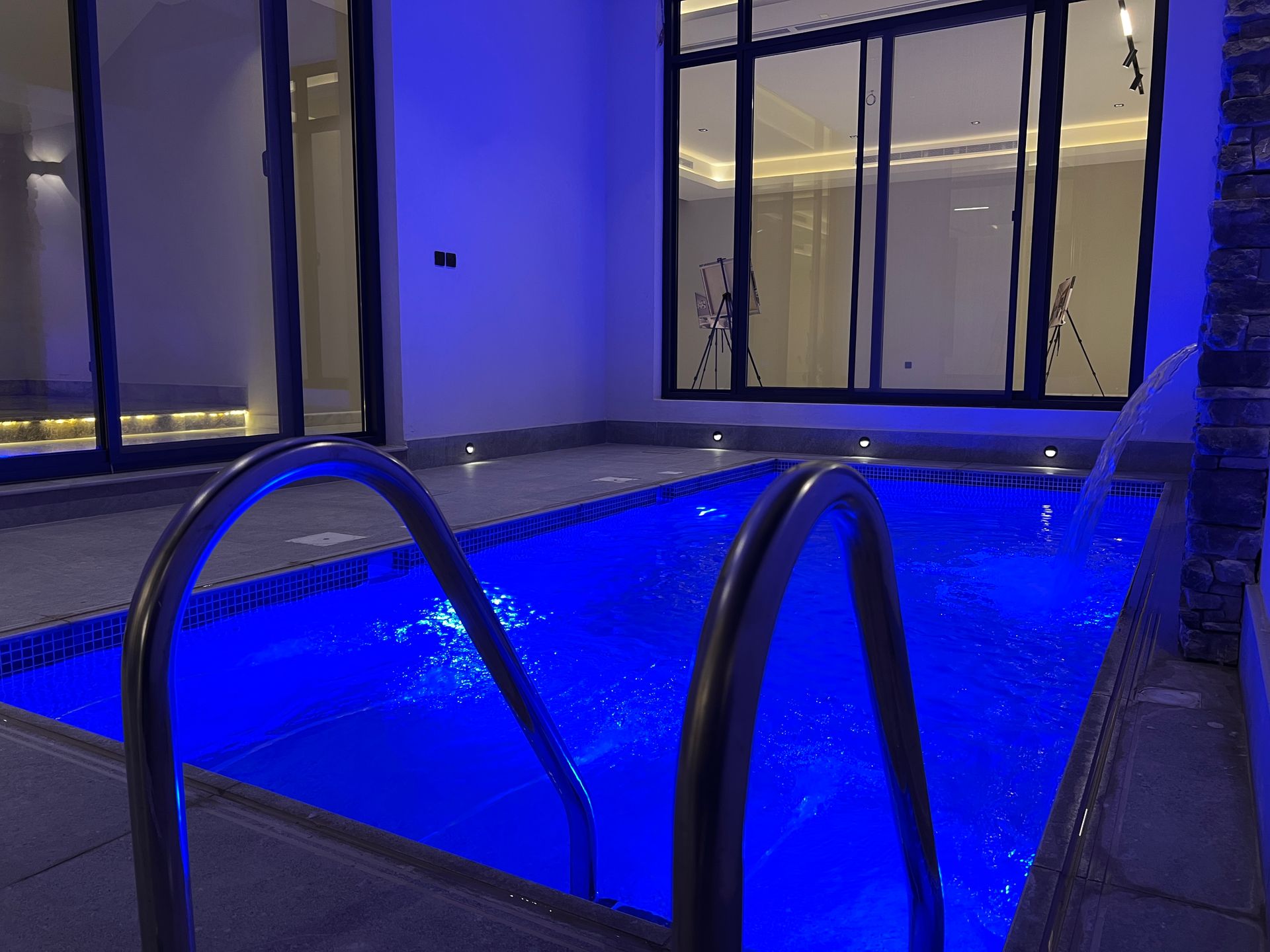 Pool at night — Al Bandar Villas, North Obhur