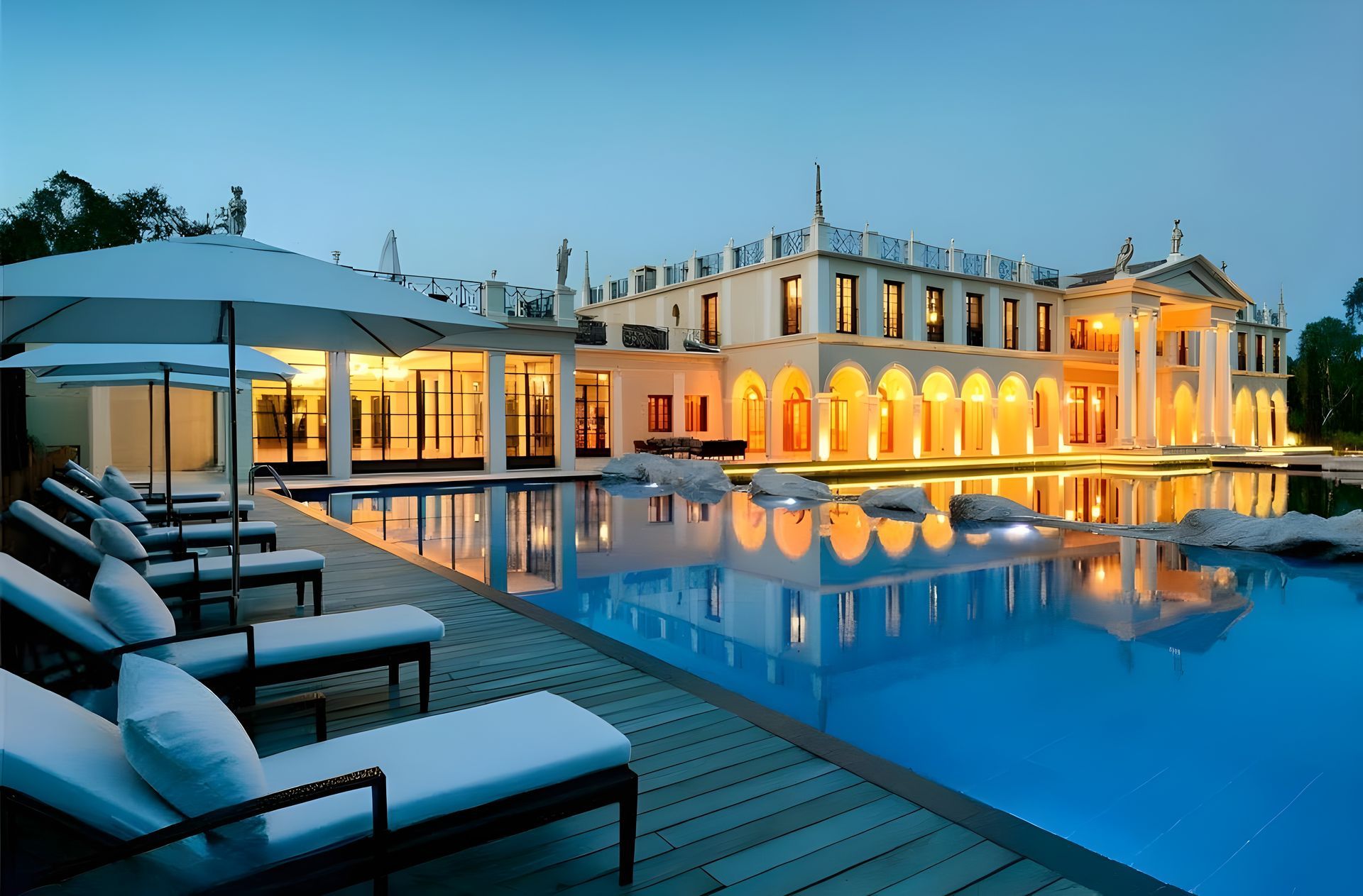 Pool at night — Palais Vénitien, Cannes