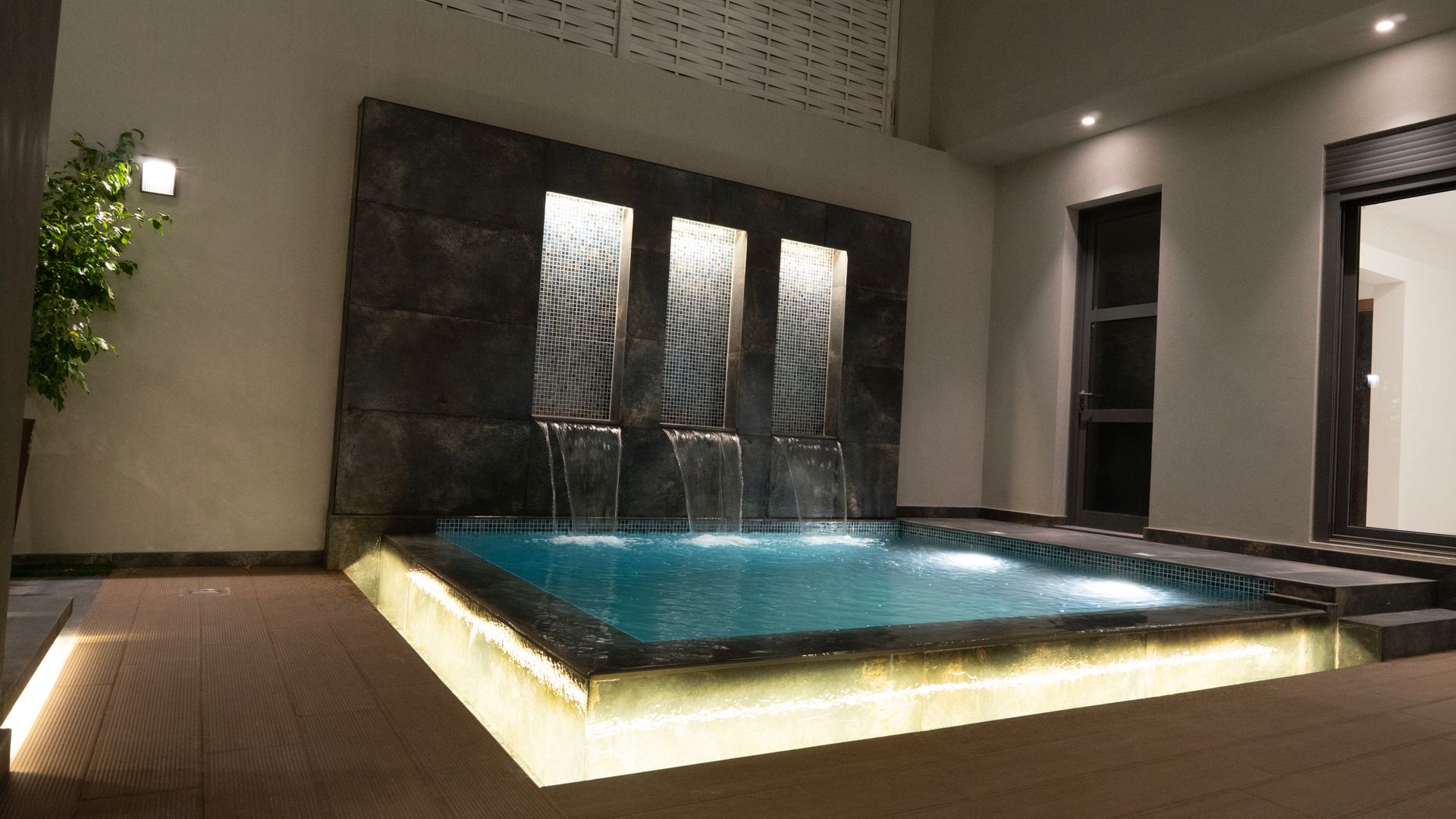 Pool at night — Contemporary Villa, Al Khalidiyah