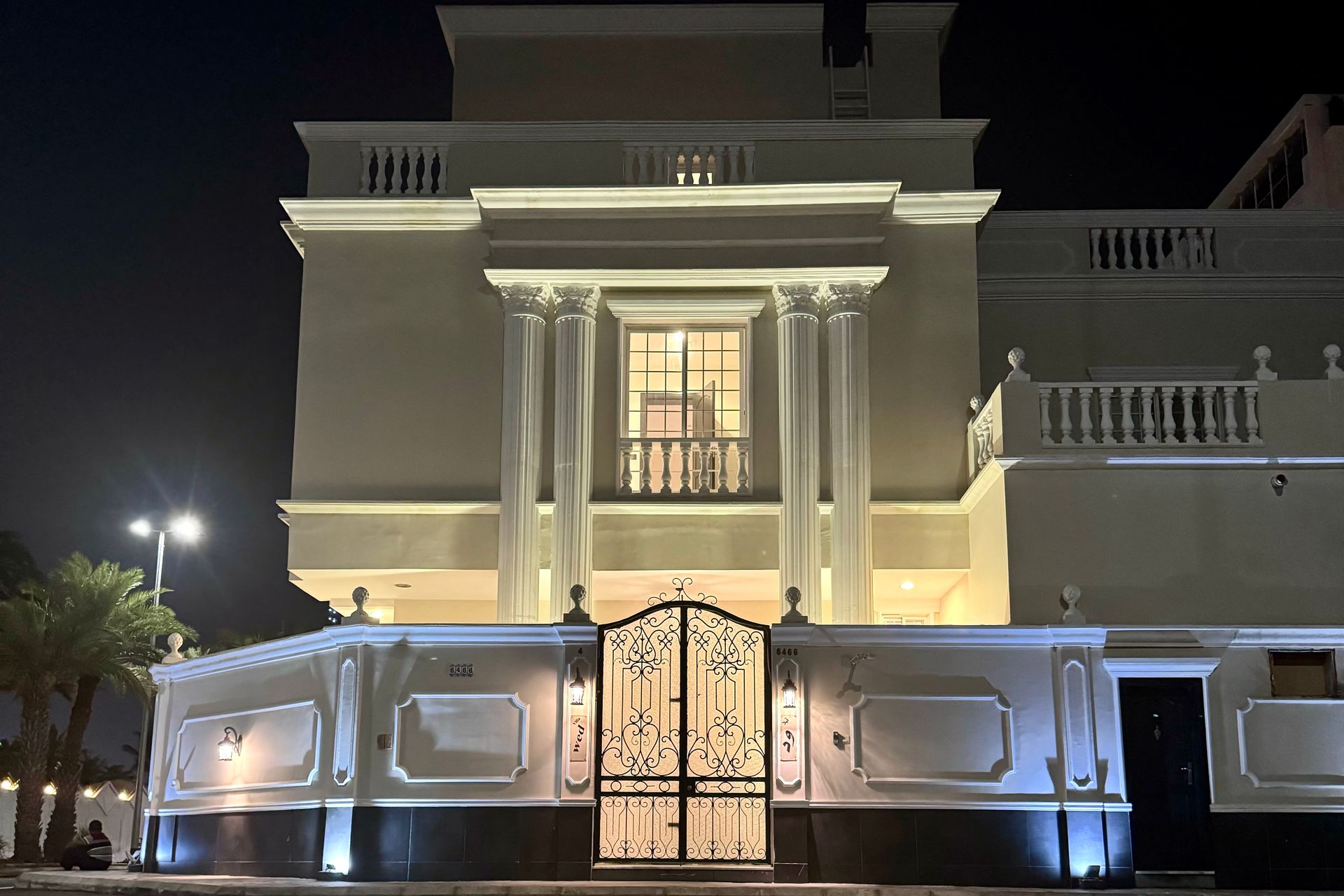 Façade at night — Villa for Rent, Al Shati 2