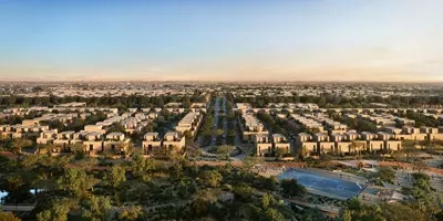 منظر جوي — فلل نبتون بتصميم داخلي من معوض، شمال الرياض