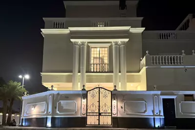 Façade at night — Villa for Rent, Al Shati 2