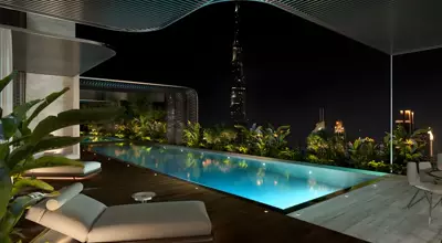 Rooftop pool — Da Vinci Tower by Pagani, Dubai