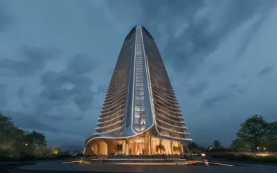 Façade at night — Trump Tower Jeddah